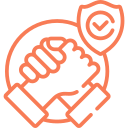 Handshake and shield icon